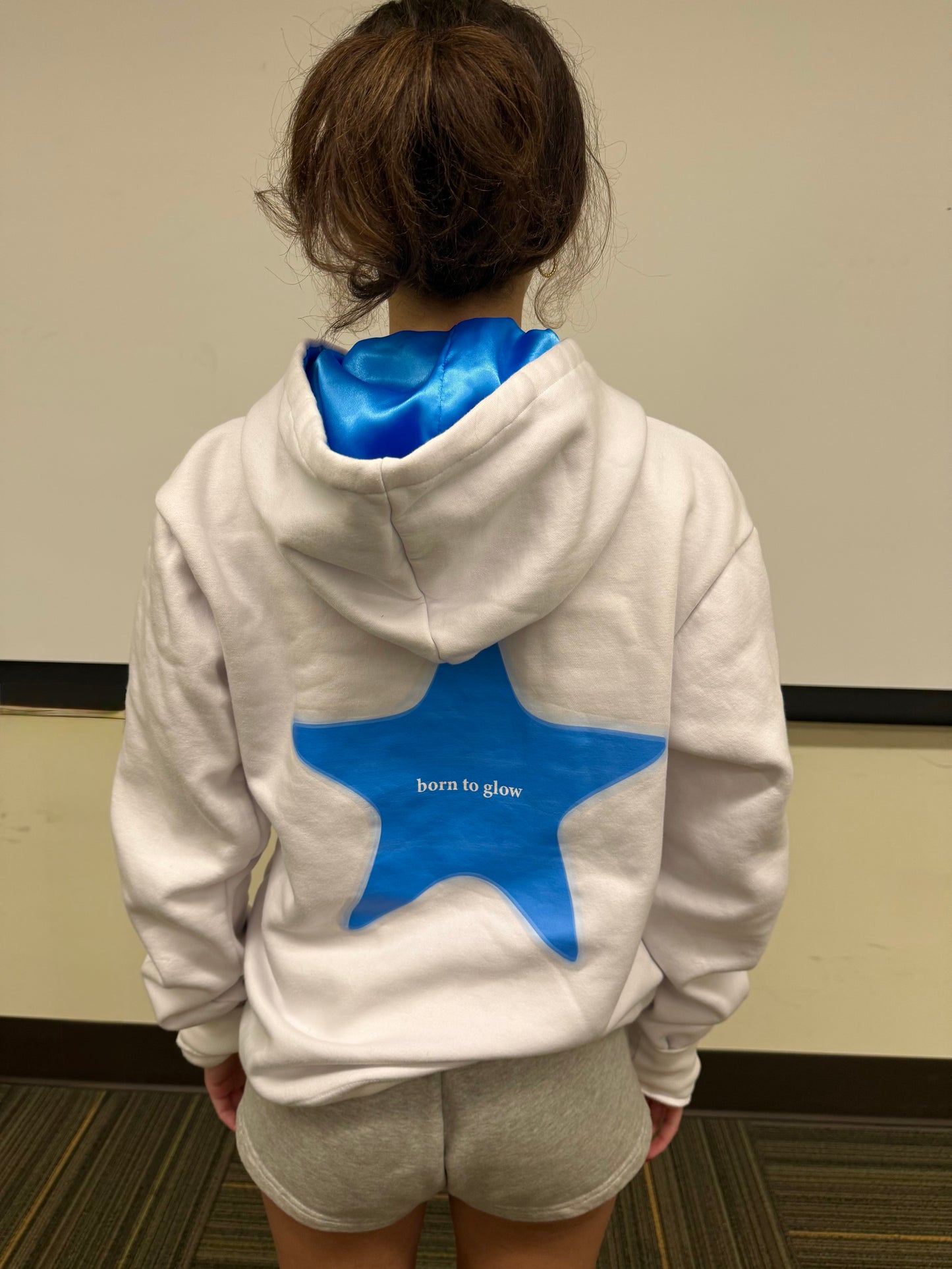 born to glow hoodie (blue)